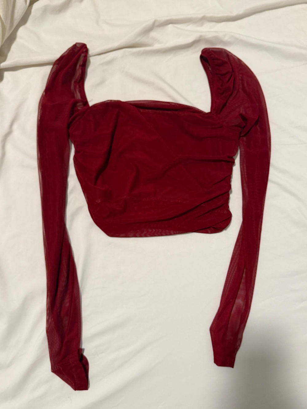 Princess polly mesh sleeve crop top
